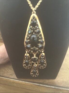 Kate Spade Gold-Tone Black Chandelier Pendant Necklace